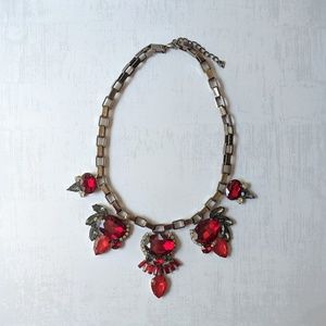 Chunky red statement necklace